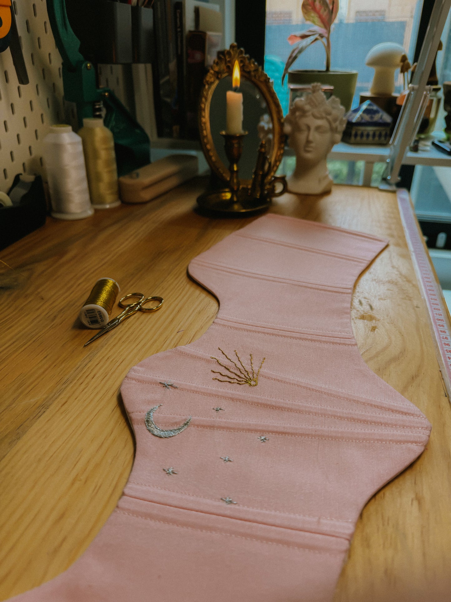 Celestial pink Underbust Corset