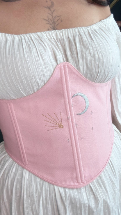 Celestial pink Underbust Corset