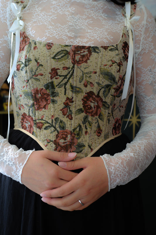 Vintage tapestry corset