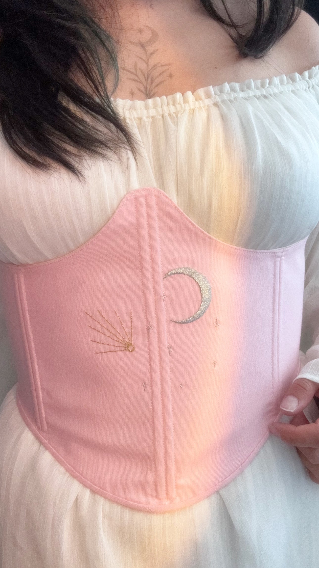Celestial pink Underbust Corset
