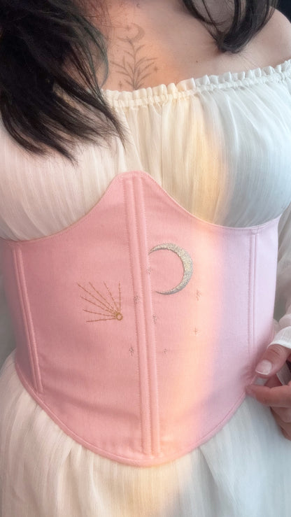 Celestial pink Underbust Corset